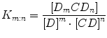 
$$ {K}_{m:n}=\frac{\left[{D}_mC{D}_n\right]}{{\left[D\right]}^m\cdot {\left[CD\right]}^n} $$
