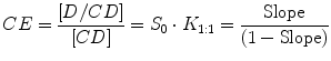 
$$ CE=\frac{\left[D/CD\right]}{\left[CD\right]}={S}_0\cdot {K}_{1:1}=\frac{\mathrm{Slope}}{\left(1-\mathrm{Slope}\right)} $$
