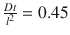 
$$ \frac{Dt}{l^2}=0.45 $$
