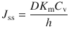 
$$ {J}_{\mathrm{ss}}=\frac{D{ K}_{\mathrm{m}}{C}_{\mathrm{v}}}{h} $$
