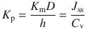 
$$ {K}_{\mathrm{p}}=\frac{K_{\mathrm{m}} D}{h}=\frac{J_{\mathrm{ss}}}{C_{\mathrm{v}}} $$
