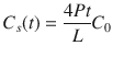 $$ {C}_s(t)=\frac{4 Pt}{L}{C}_0 $$
