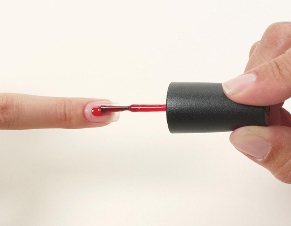 Schematic illustration of painting a nail.