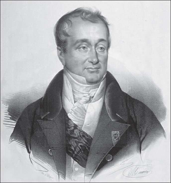 A portrait of Guillaume Dupuytren in formal attire.
