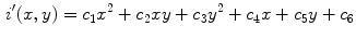 $$\begin{aligned} i'(x,y) = c_1 x^2 + c_2 x y + c_3 y^2 + c_4 x + c_5 y + c_6 \end{aligned}$$